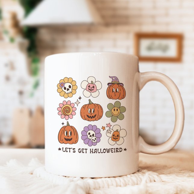 Mug Fleurs d'Halloween rétro mignonnes (Créateur téléchargé)