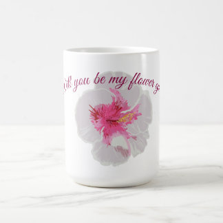 Mug Fleurs d'Hibiscus blanc personnalisées