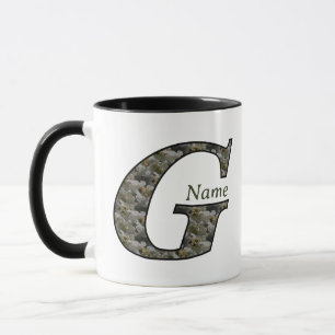 Mug Fleurs d'hortensia personnalisées avec initiale de