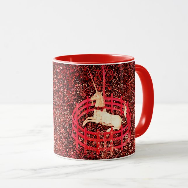 MUG FLEURS D'IMAGINAIRES GOTHIQUES UNICORNES, MOTIFS F (Devant droit)