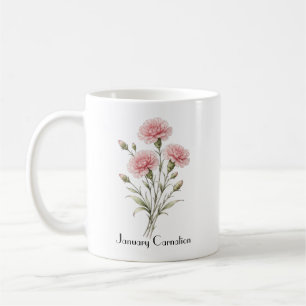 Mug Fleurs d'œillet de janvier