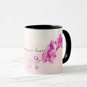 Mug Fleurs d'orchidées roses