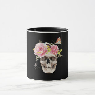 Mug Fleurs du crâne Araignée papillon Halloween Cadeau