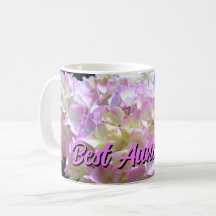 Mug Fleurs élégantes d'hortensias roses jaunes violets