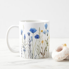 Mug Fleurs en lin verni à l'aquarelle