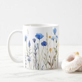 Mug Fleurs en lin verni à l'aquarelle