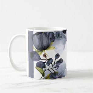 Mug Fleurs et fruits bleus dans le cadre