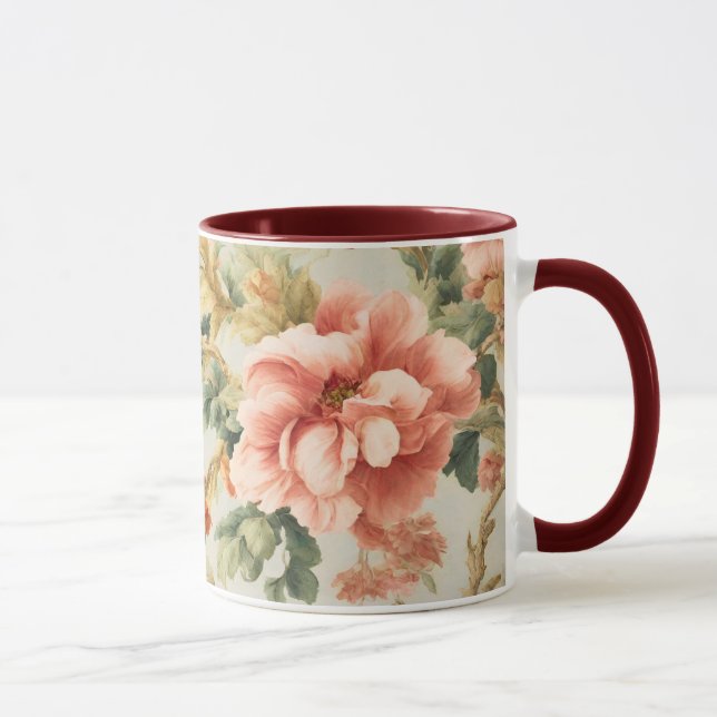 Mug Fleurs Exquises Extraordinaires, Feuilles. Peintur (Droite)