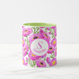 Mug Fleurs florales de marguerites de papier rose pers