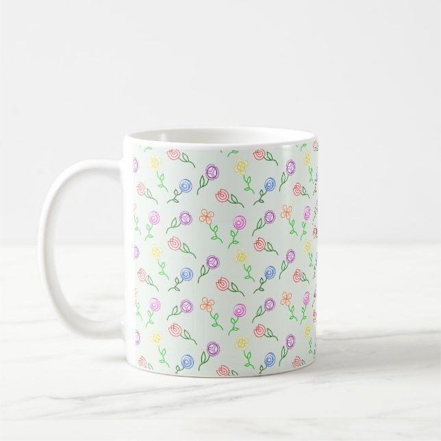 Mug Fleurs géométriques (Gauche)