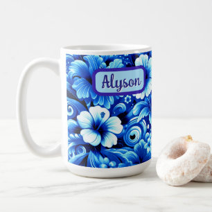 Mug Fleurs Hawaïennes Tropicales Hibiscus Personnalisé