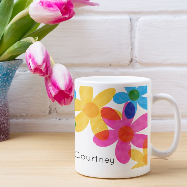 Mug Fleurs hippies brillantes et audacieuses personnal (Créateur téléchargé)