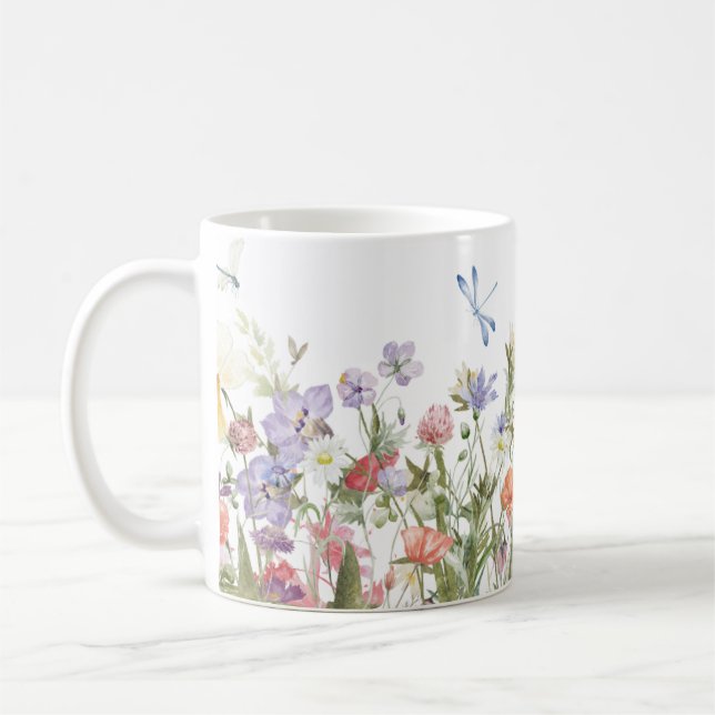 Mug Fleurs Illustrées à la Main (Gauche)