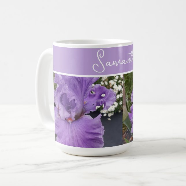 Mug Fleurs Iris Fleurs Violet Lavande Lilac Floral (Devant gauche)