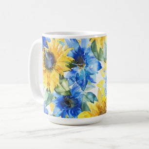 Mug Fleurs Jaunes Bleues Baby Shower Mariée