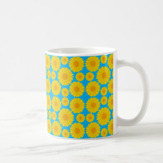 Mug Fleurs jaunes et orange en gras sur Arrière - plan