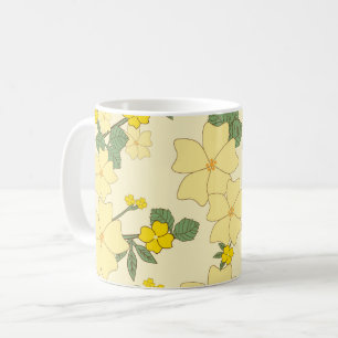 Mug Fleurs Jaunes, Motif Floral, Motif De Fleurs