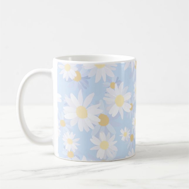 Mug Fleurs marguerites Bleues Classiques (Gauche)