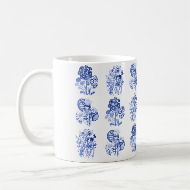 Mug Fleurs monochromes en bleu Delft (Gauche)