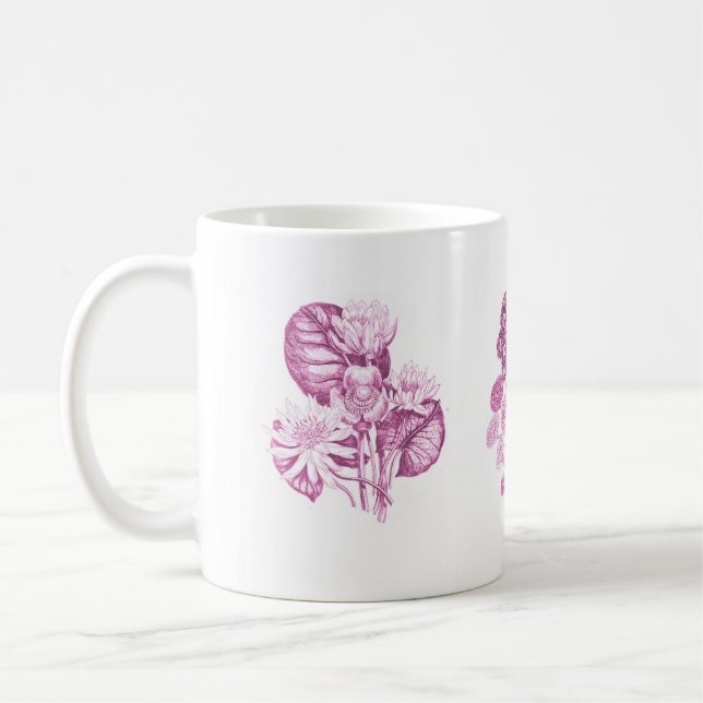 Mug Fleurs monochromes en rose (Gauche)
