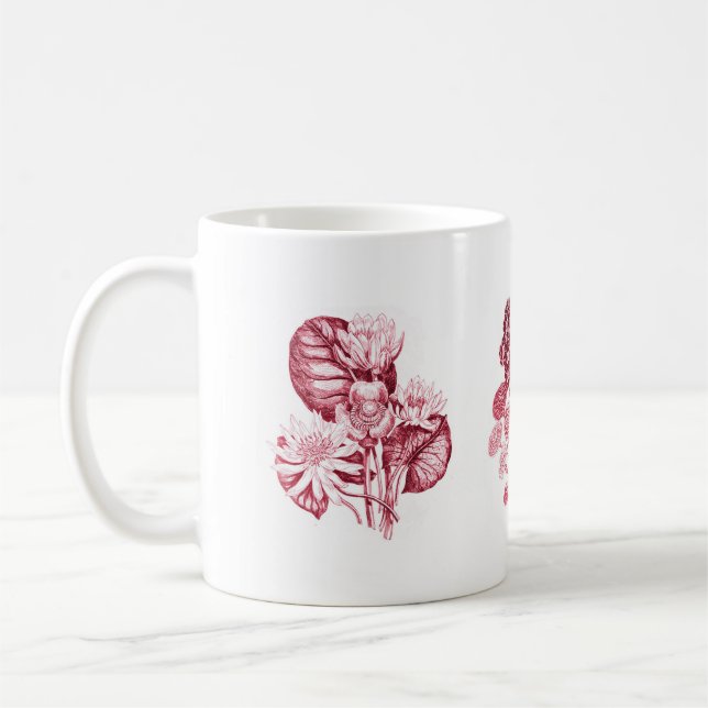 Mug Fleurs monochromes en rouge (Gauche)