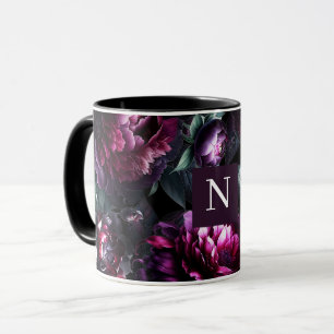 Mug Fleurs noires audacieuses et lunatiques Jardin flo