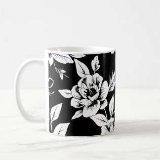 Mug Fleurs noires et blanches