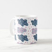 fleurs nuages motif
