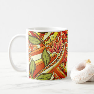 Mug Fleurs Orange Blanches Élégantes Et Fleurs