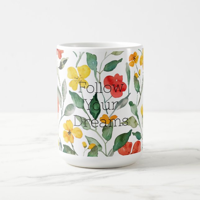 Mug Fleurs orange jaune  (Centre)