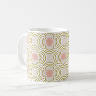 Mug Fleurs ou yeux - or neutre et rose