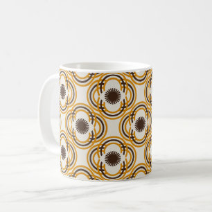 Mug Fleurs ou yeux - orange et marron