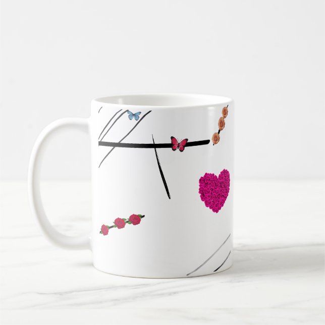 Mug fleurs papillon (Gauche)