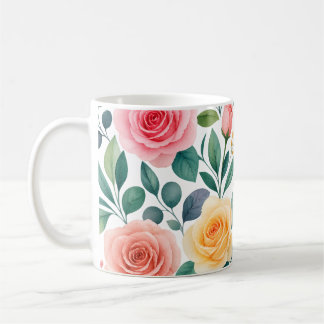 Mug Fleurs Pastel Création Florale Botanique Vintage D