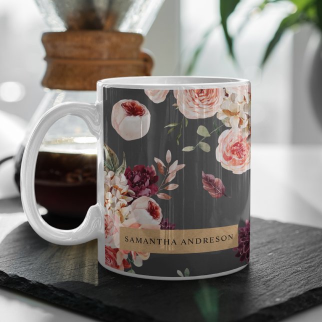 Mug Fleurs Pastel Modernes & Cadeau Personnalisé Kraft (Créateur téléchargé)