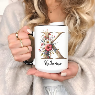 Mug Fleurs Personnalisé pour Cadeau d'Anniversaire