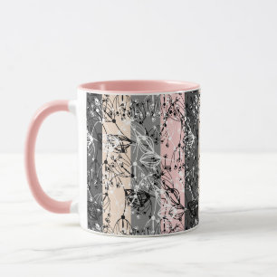 Mug Fleurs petites rétro abstraites feuilles florales 