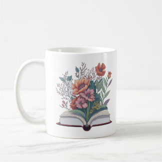 Mug fleurs poussant de livre, livre à fleurs