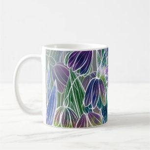Mug Fleurs printanières, herbes, bordure transparente