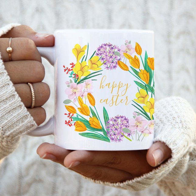Mug Fleurs printanières tulipe florale jaune pâques de (Créateur téléchargé)