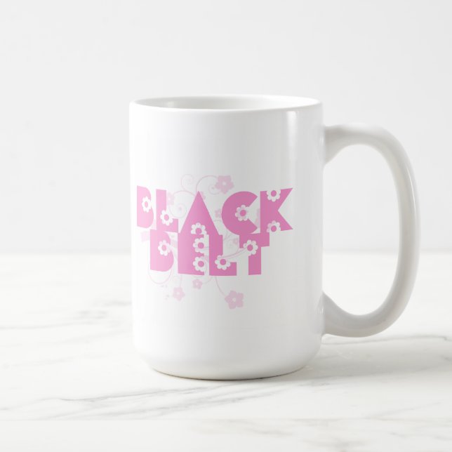 Mug Fleurs roses Arts Martiaux Ceinture noire (Droite)