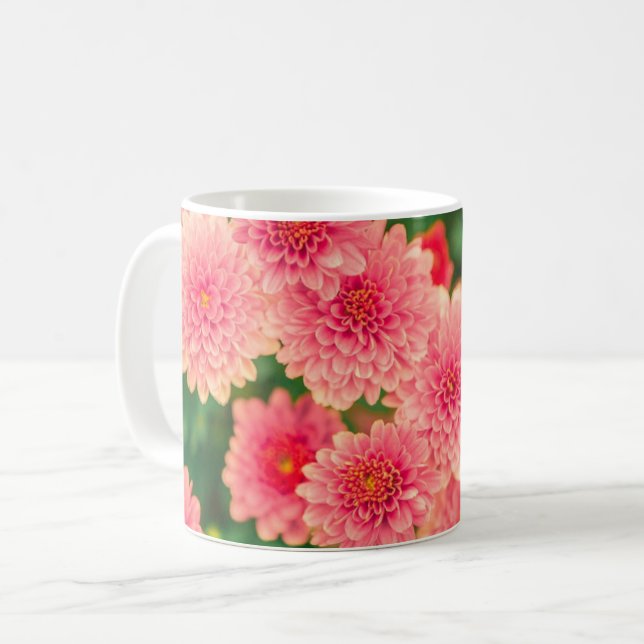 Mug Fleurs roses brillantes (Devant gauche)