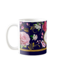 Fleurs roses de monogramme