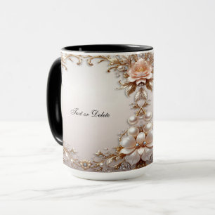 Mug Fleurs Roses et Blanches Doux