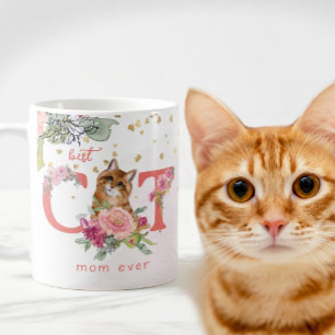 Mug Fleurs roses Meilleur Chat Maman Jamais
