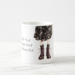Mug Fleurs roses noires jupe bottes
