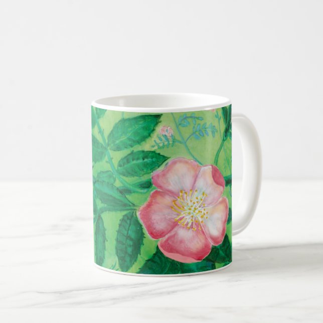 Mug Fleurs roses sauvages (Devant droit)