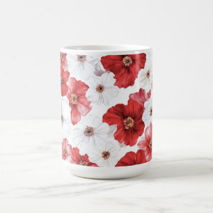 Mug Fleurs rouges blanches 