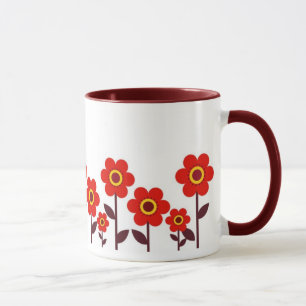 Mug Fleurs rouges de boue florale