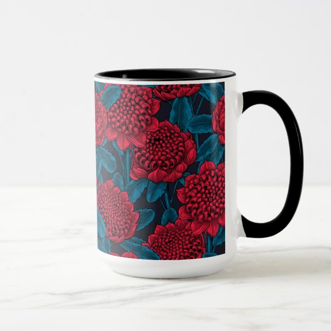 Mug Fleurs rouges de waratah (Droite)